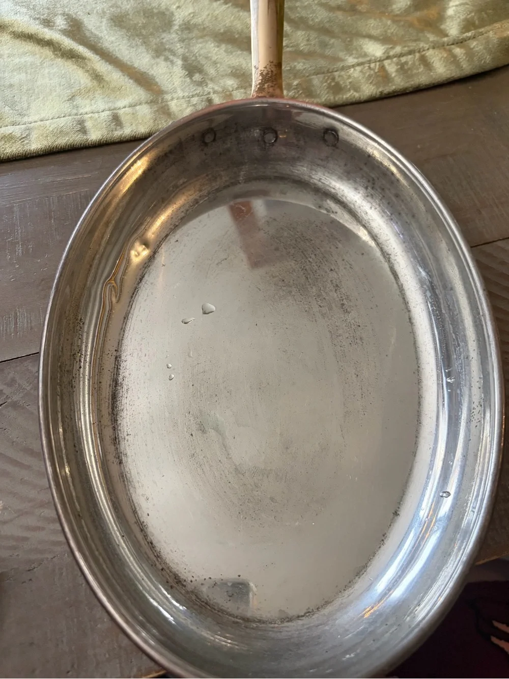 Copper-Tone Stainless Interior Fry Pan with Long Handle